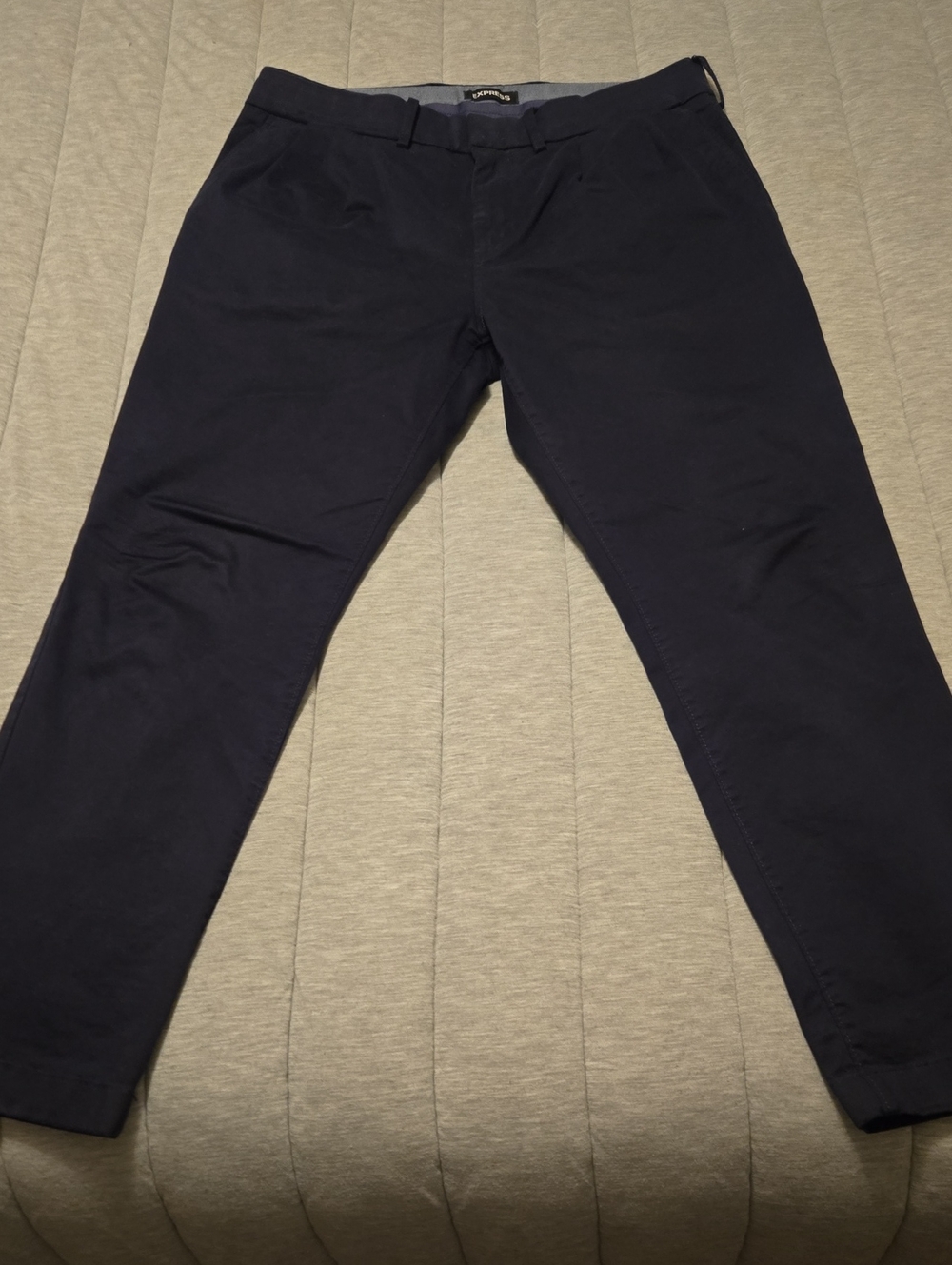 Mens Navy Athletic Fit Chino Pants - Express